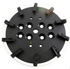 10" turbo diamond grinding disc plate with crushed chip PCD segments for aggressive coating and adhesive removal