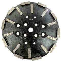 10" turbo diamond grinding plate with 20 segments, #30/40 grit for medium concrete grinding applications