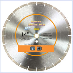Supreme Diamond Tools Standard Grade Diamond Blade for Concrete and Asphalt 14 inch