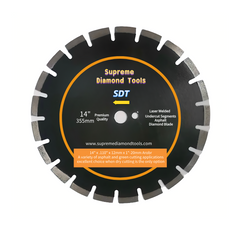 14 inch laser welded dry asphalt diamond blade with drop segments for asphalt and green concrete cutting