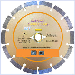 7 inch general purpose segmented diamond saw blade for cutting concrete, brick, block, and stone