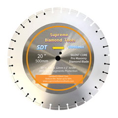 Supreme GP-SM Series silent core diamond blade for 50% noise reduction on masonry and concrete saws.