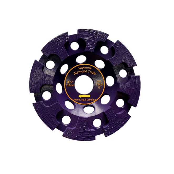 4" (8 seg) → 4 inch T-Seg diamond cup wheel for aggressive concrete and stone grinding – Supreme Diamond Tools