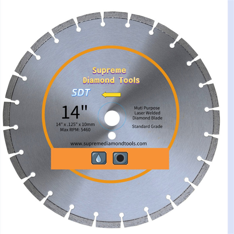 Laser Welded General Purpose Segmented High Speed Diamond Saw Blades(14-20 Inch)