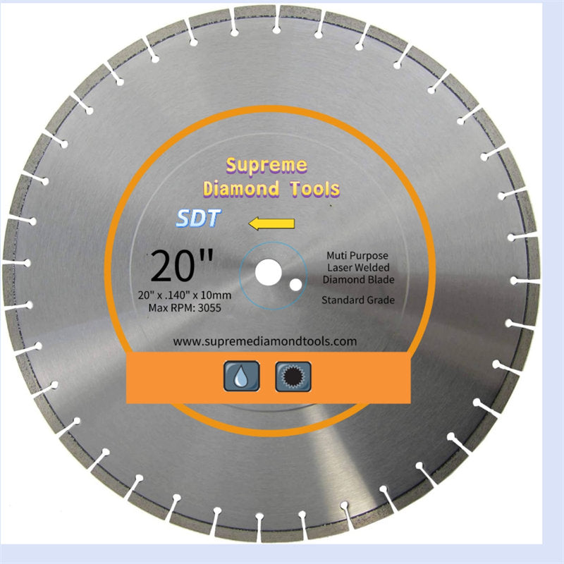 Laser Welded General Purpose Segmented High Speed Diamond Saw Blades(14-20 Inch)