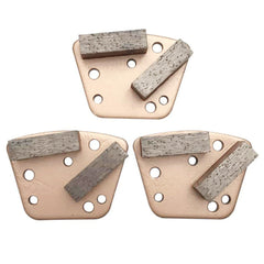 Set of 3 diamond floor grinding discs for bolt-on grinders, compatible with Diamatic, CPS, and Klindex