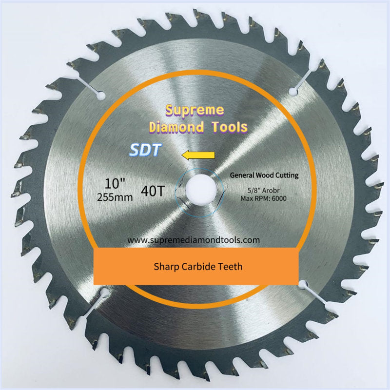 GC-W1040 10 inch Carbide Tipped Circular Saw Blade 40 teeth for woodworking, ripping and crosscutting