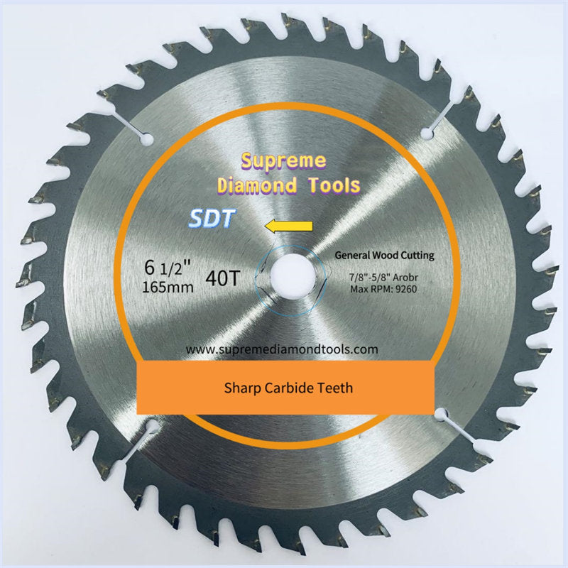 GC-W640 6-1/2 inch Circular Saw Blade with 60 carbide teeth for fine woodworking and smooth crosscuts