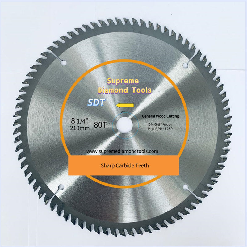 GC-W880 8-1/4 inch Circular Saw Blade with 80 carbide teeth for furniture making and precision woodworking